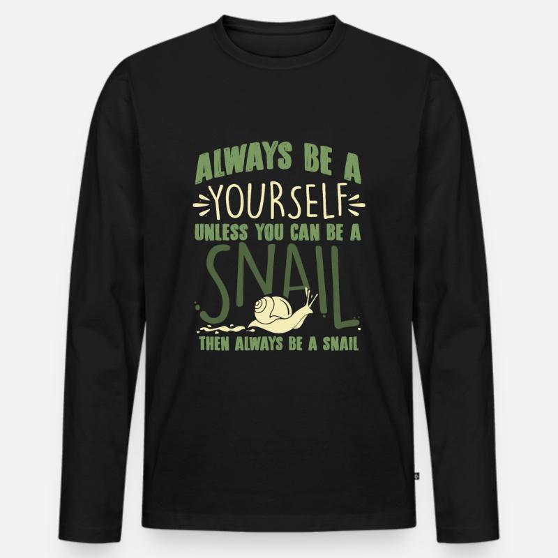 Schnecke - Männer Premium Bio Langarmshirt - Schwarz