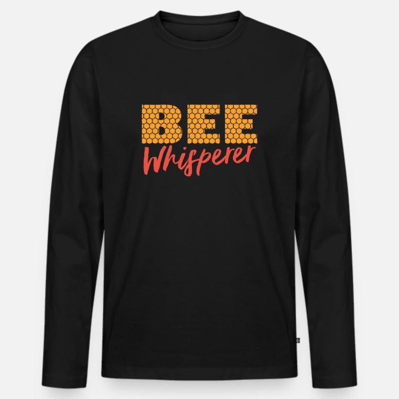 Biene - Männer Premium Bio Langarmshirt - Schwarz