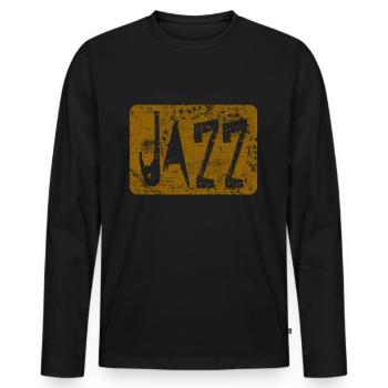 jazz - T-shirt manches longues Premium bio Homme - noir - Devant - Nico (187cm)