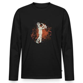 Saxophonist Jazz - Männer Premium Bio Langarmshirt - Schwarz - Vorne - Nico (187cm)