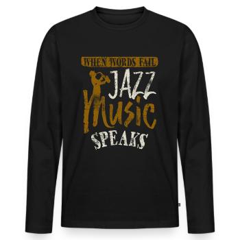 jazz - T-shirt manches longues Premium bio Homme - noir - Devant - Nico (187cm)