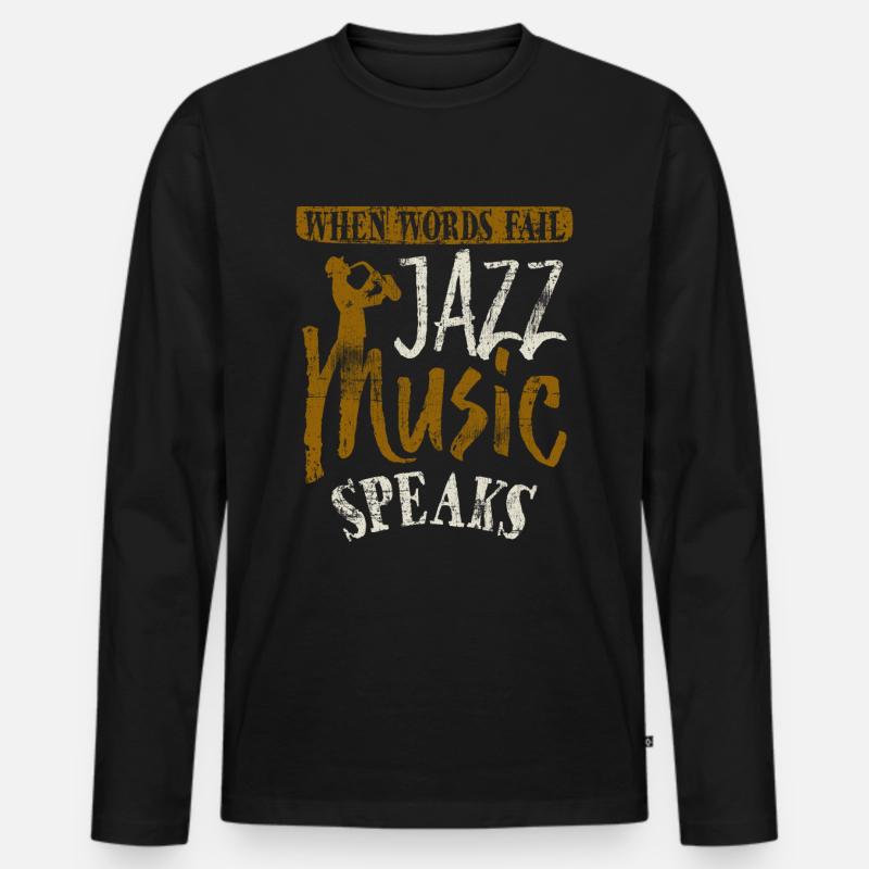 Jazz - Männer Premium Bio Langarmshirt - Schwarz