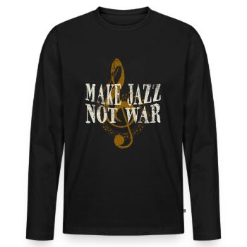 jazz - T-shirt manches longues Premium bio Homme - noir - Devant - Nico (187cm)