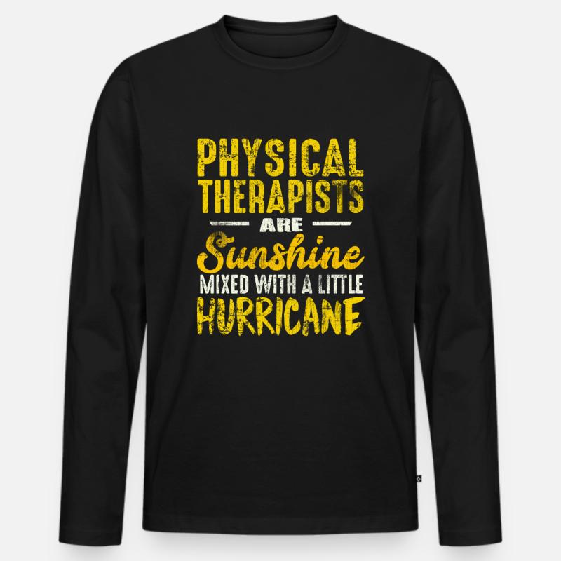 Physiotherapeut Spruch - Männer Premium Bio Langarmshirt - Schwarz