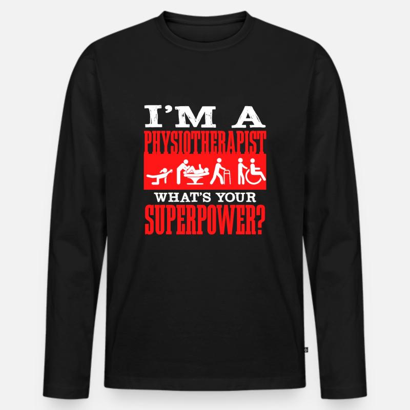 Physiotherapeut - Männer Premium Bio Langarmshirt - Schwarz