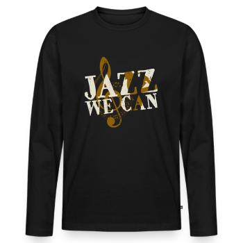 jazz - T-shirt manches longues Premium bio Homme - noir - Devant - Nico (187cm)