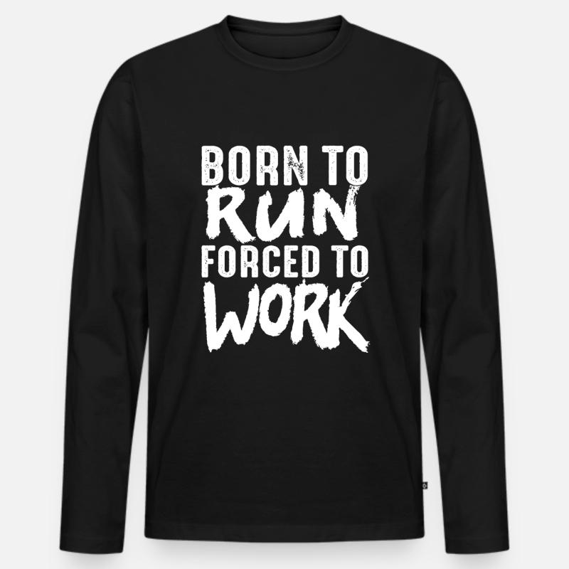 Läufer - Männer Premium Bio Langarmshirt - Schwarz