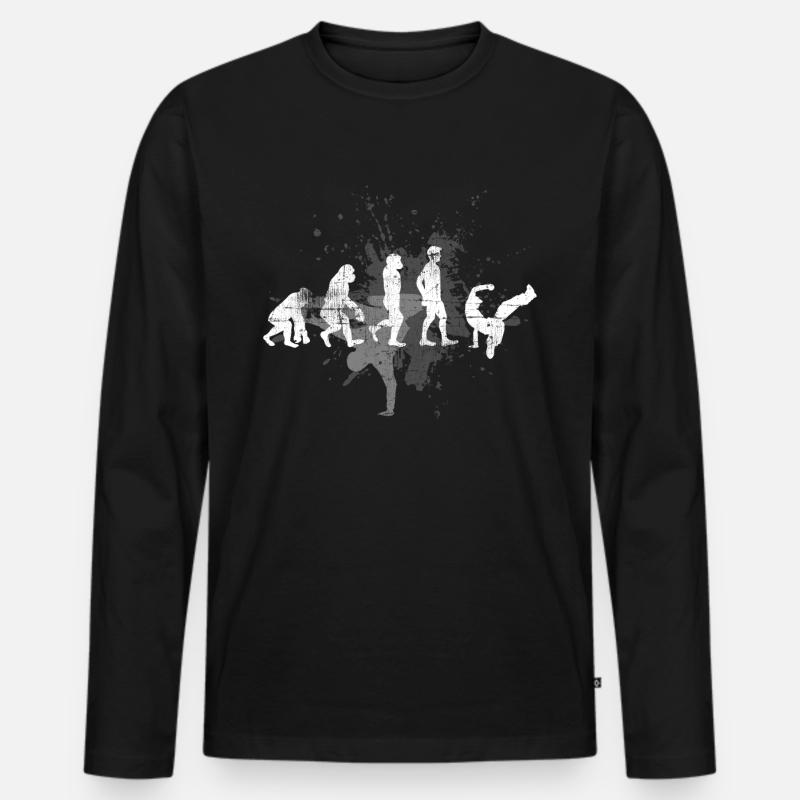 Breakdance Evolution - Männer Premium Bio Langarmshirt - Schwarz