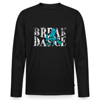 break dance - T-shirt manches longues Premium bio Homme - noir - Devant - Nico (187cm)