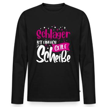 Schlager Konzert - Männer Premium Bio Langarmshirt - Schwarz - Vorne - Nico (187cm)