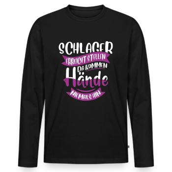 Schlager Konzert - Männer Premium Bio Langarmshirt - Schwarz - Vorne - Nico (187cm)