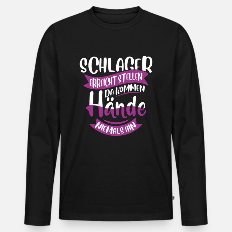 Schlager Konzert - Männer Premium Bio Langarmshirt - Schwarz