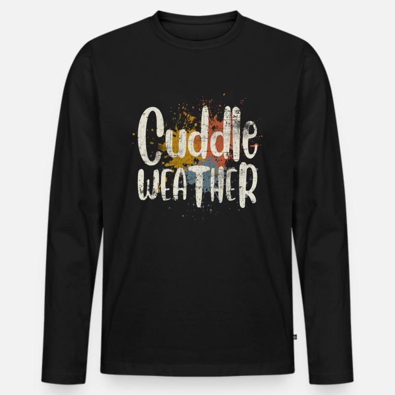 Kuscheln - Männer Premium Bio Langarmshirt - Schwarz