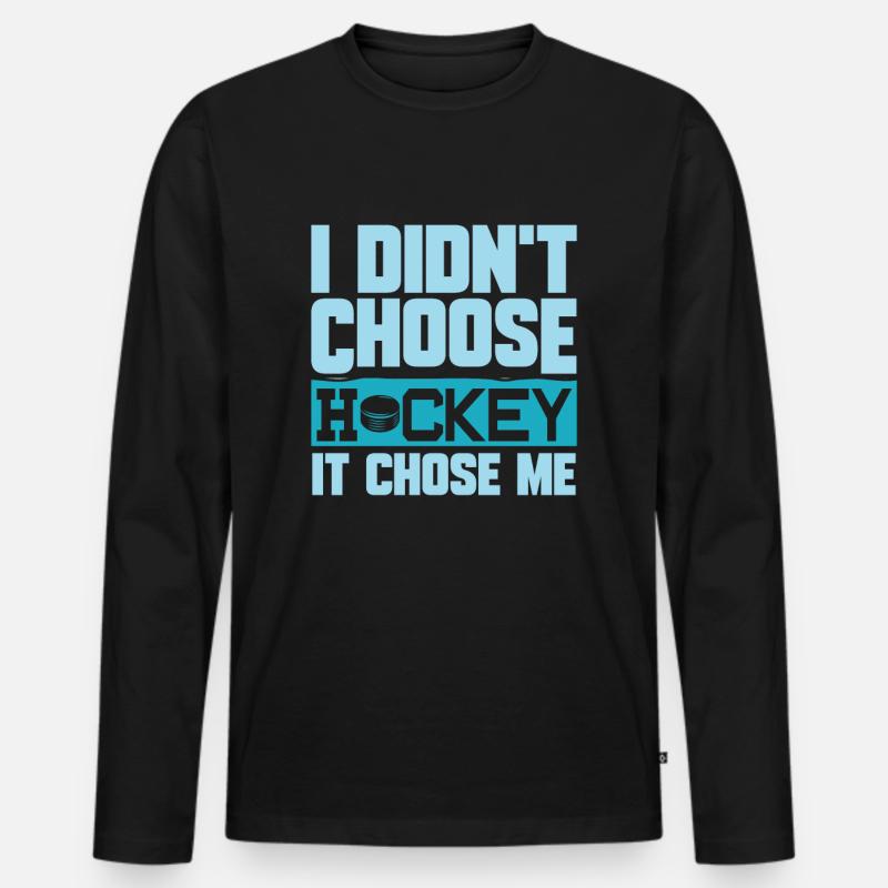 Eishockey - Männer Premium Bio Langarmshirt - Schwarz