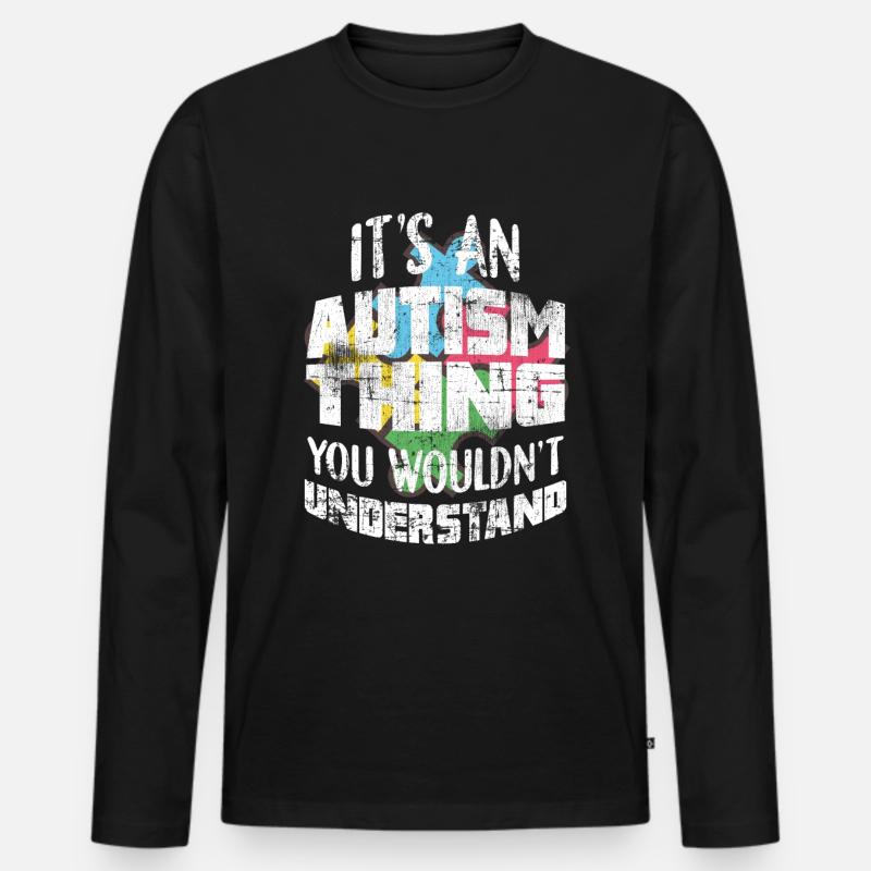 Autismus - Männer Premium Bio Langarmshirt - Schwarz