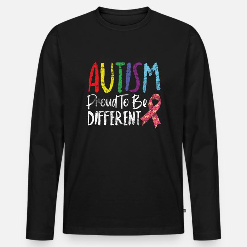 Autismus - Männer Premium Bio Langarmshirt - Schwarz