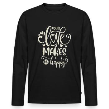 Chère citation - T-shirt manches longues Premium bio Homme - noir - Devant - Nico (187cm)