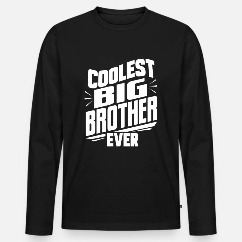 Großer Bruder - Männer Premium Bio Langarmshirt - Schwarz
