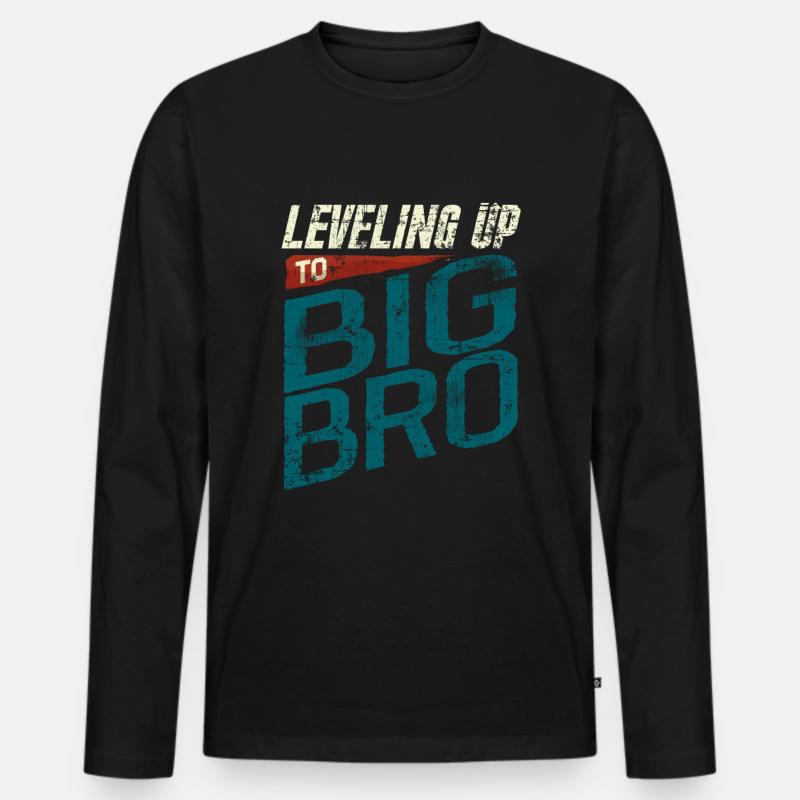 Großer Bruder - Männer Premium Bio Langarmshirt - Schwarz