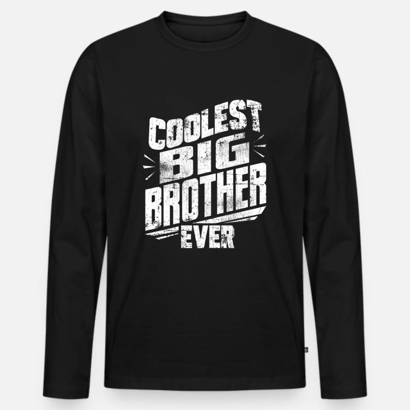 Coolster großer Bruder - Männer Premium Bio Langarmshirt - Schwarz