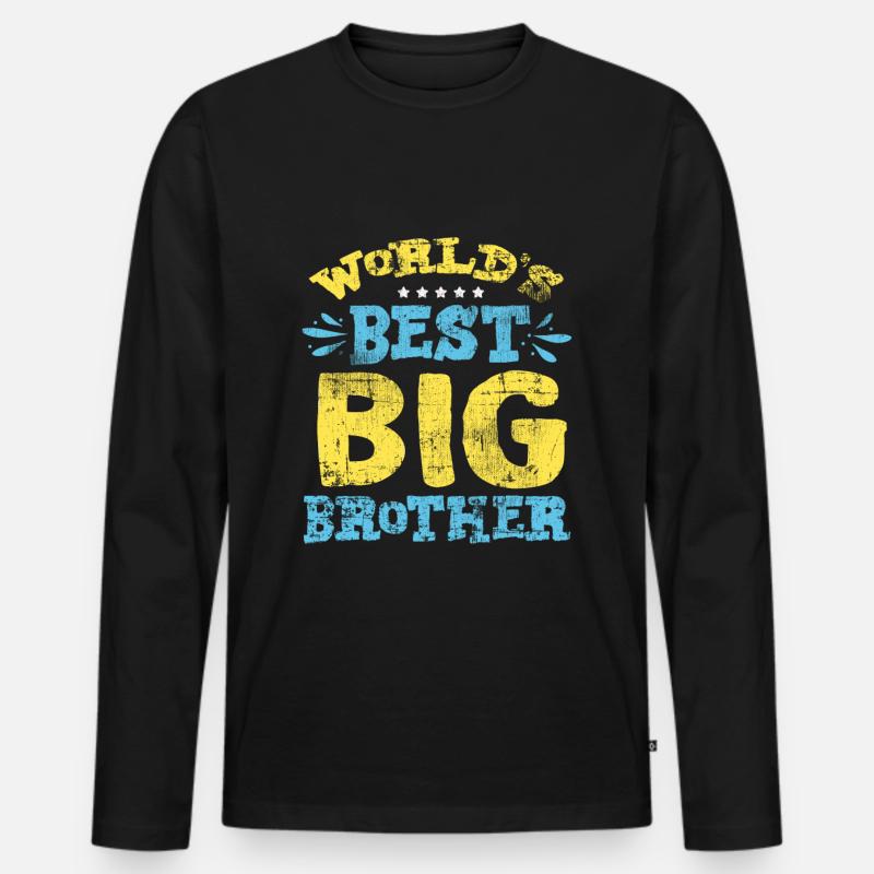 Beste Großer Bruder - Männer Premium Bio Langarmshirt - Schwarz