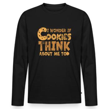cookies - T-shirt manches longues Premium bio Homme - noir - Devant - Nico (187cm)