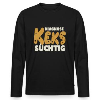 Biscuit addictive - Men's Premium Organic Long Sleeve Shirt - black - Front - Nico (187cm)