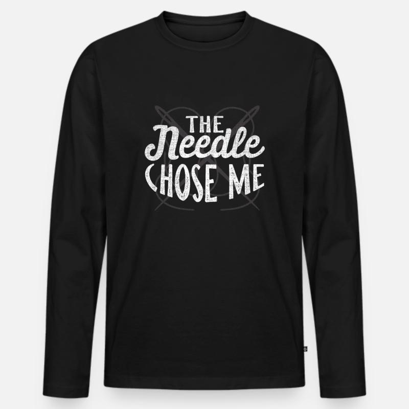 Nähen - Männer Premium Bio Langarmshirt - Schwarz