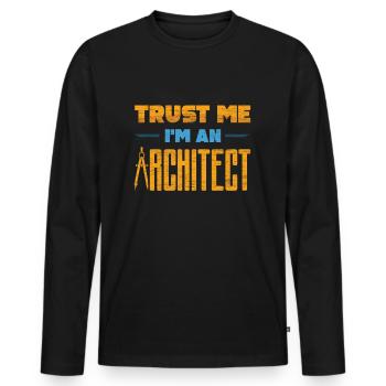 architecte - T-shirt manches longues Premium bio Homme - noir - Devant - Nico (187cm)