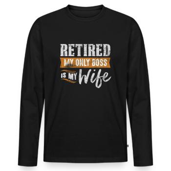 pensioner - Men's Premium Organic Long Sleeve Shirt - black - Front - Nico (187cm)