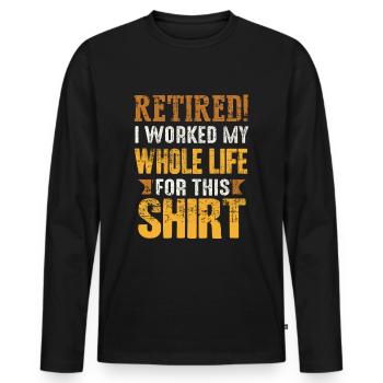 pension - Men's Premium Organic Long Sleeve Shirt - black - Front - Nico (187cm)