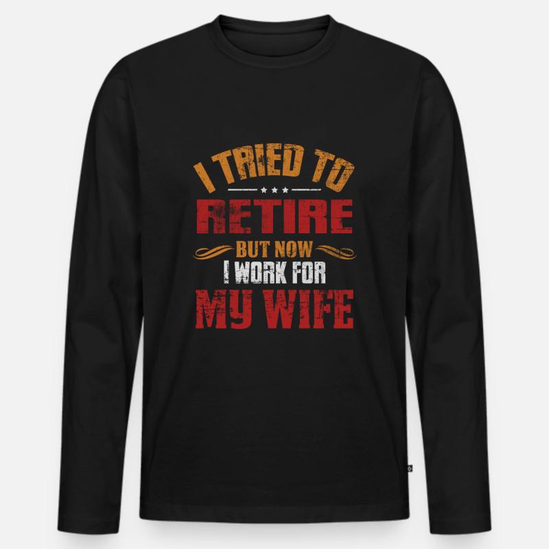 Rentner - Männer Premium Bio Langarmshirt - Schwarz