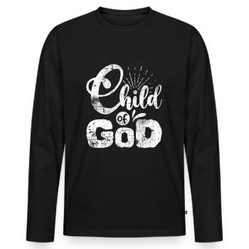 Gott - Männer Premium Bio Langarmshirt - Schwarz - Vorne - Nico (187cm)