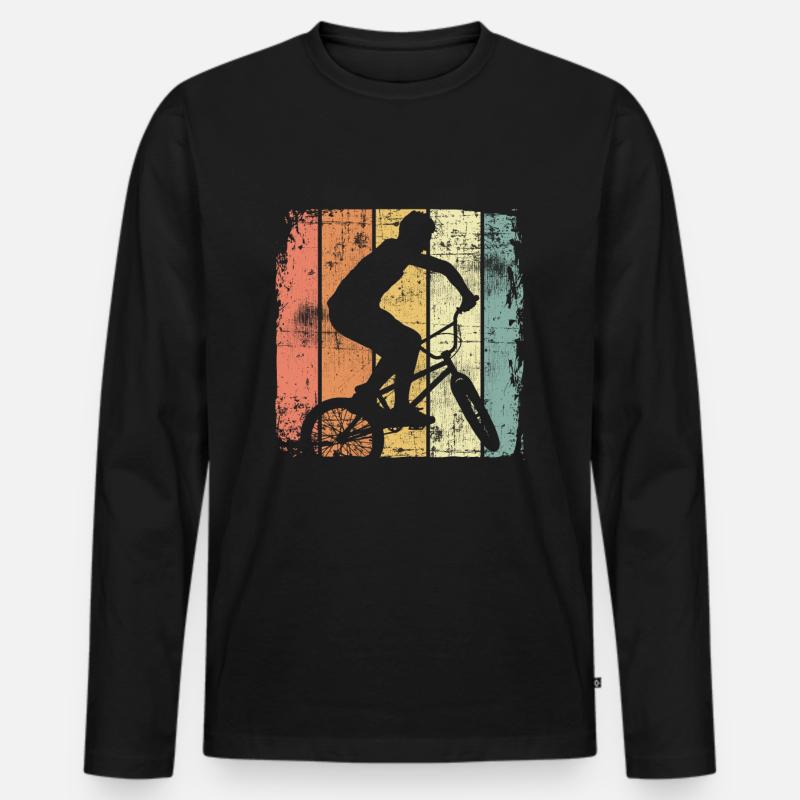 BMX retro - Männer Premium Bio Langarmshirt - Schwarz