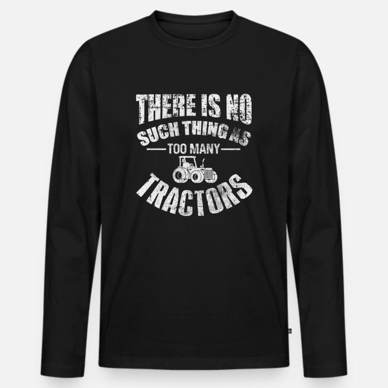 Traktor - Männer Premium Bio Langarmshirt - Schwarz