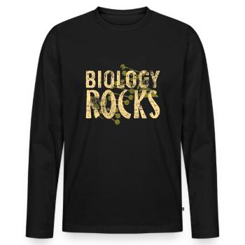 biology - Men's Premium Organic Long Sleeve Shirt - black - Front - Nico (187cm)