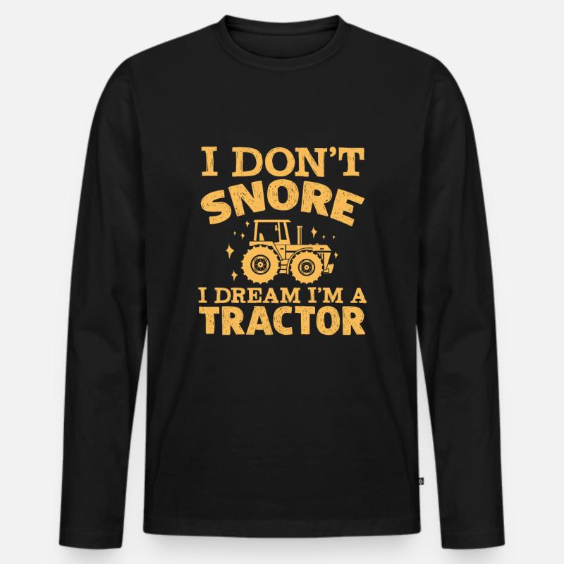 Traktor - Männer Premium Bio Langarmshirt - Schwarz