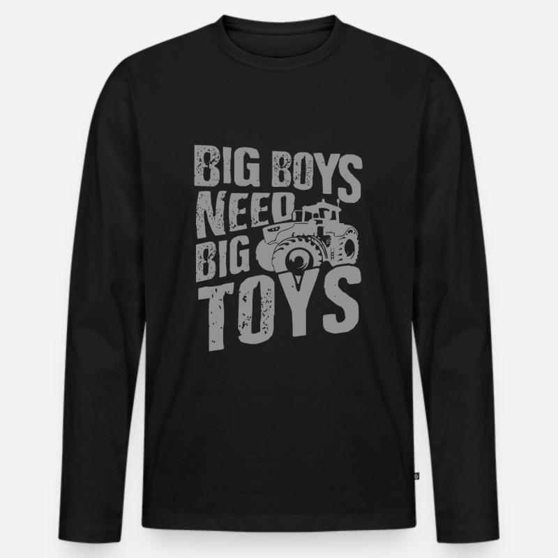Traktor - Männer Premium Bio Langarmshirt - Schwarz