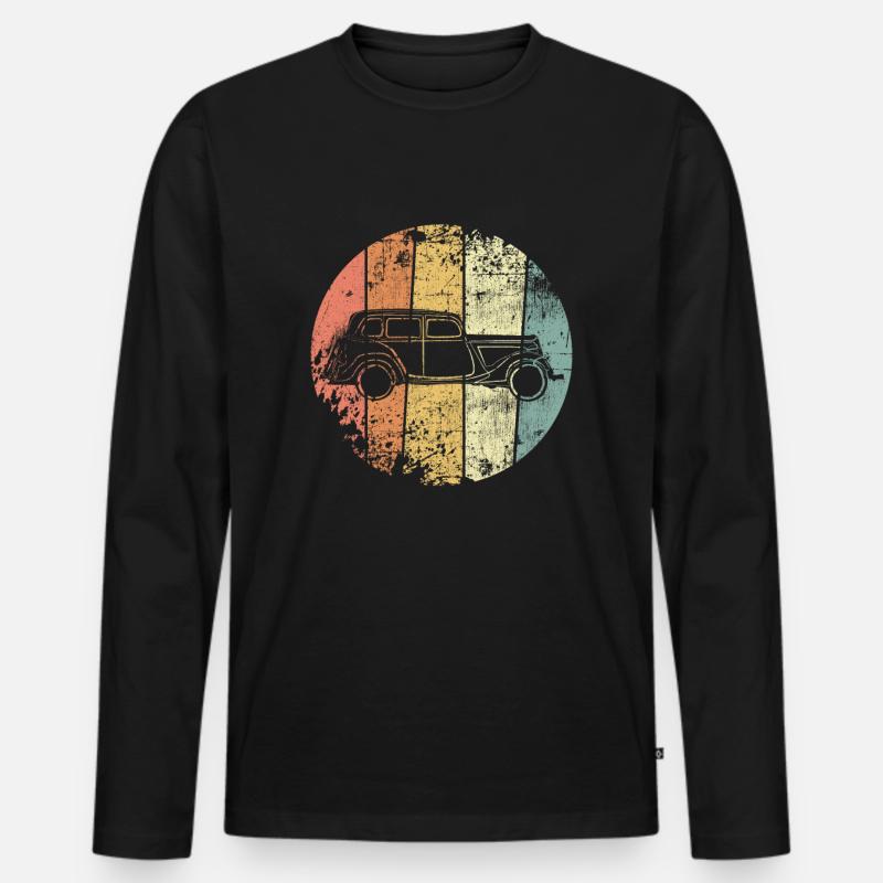 Auto retro - Männer Premium Bio Langarmshirt - Schwarz