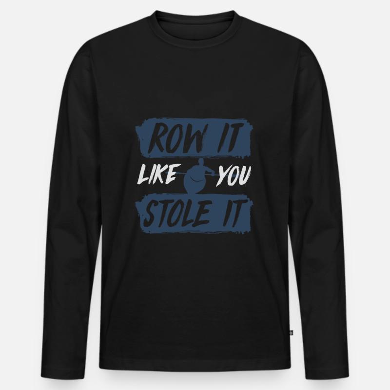 Rudern - Männer Premium Bio Langarmshirt - Schwarz