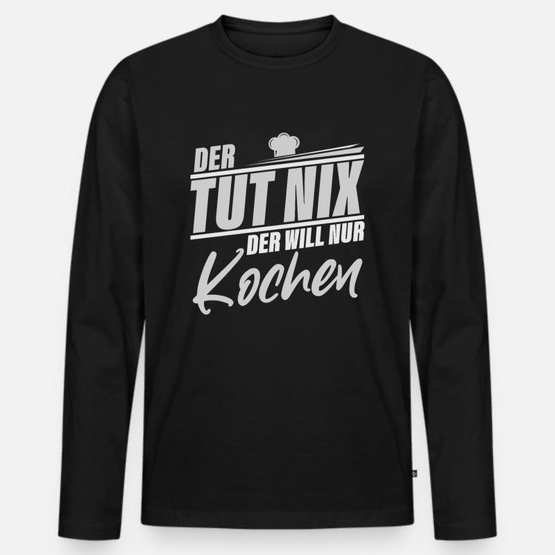 Kochen - Männer Premium Bio Langarmshirt - Schwarz