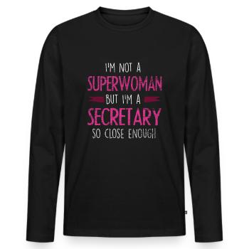 secretary - Men's Premium Organic Long Sleeve Shirt - black - Front - Nico (187cm)