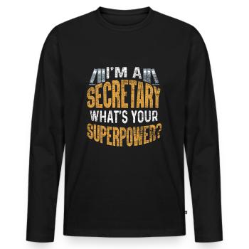 secretary - Men's Premium Organic Long Sleeve Shirt - black - Front - Nico (187cm)