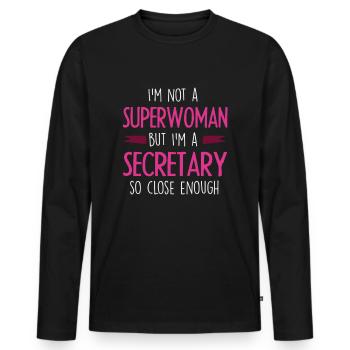 secretary - Men's Premium Organic Long Sleeve Shirt - black - Front - Nico (187cm)