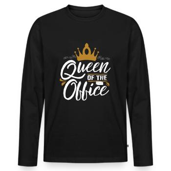 Queen from the office - Men's Premium Organic Long Sleeve Shirt - black - Front - Nico (187cm)