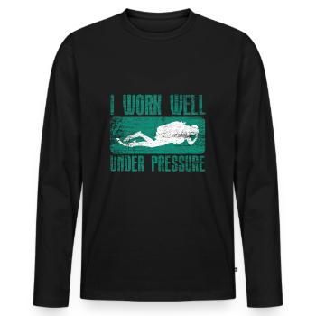 diving - Men's Premium Organic Long Sleeve Shirt - black - Front - Nico (187cm)