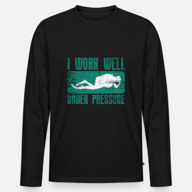 Tauchen - Männer Premium Bio Langarmshirt - Schwarz