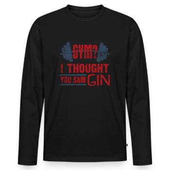 gin - T-shirt manches longues Premium bio Homme - noir - Devant - Nico (187cm)