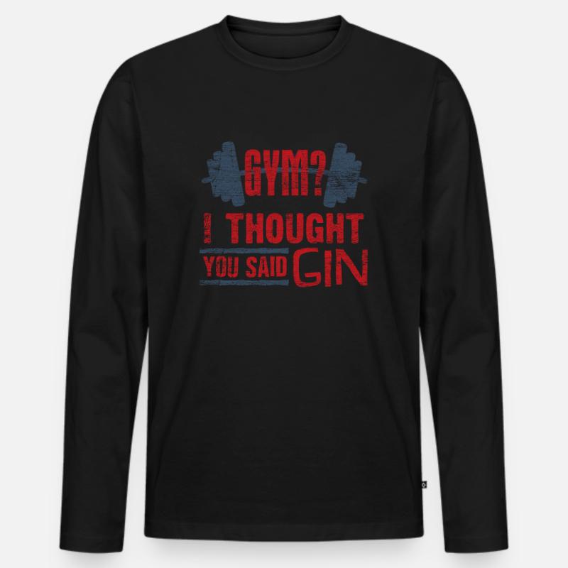 Gin - Männer Premium Bio Langarmshirt - Schwarz