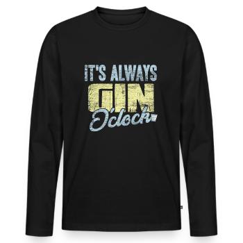 Gin - Männer Premium Bio Langarmshirt - Schwarz - Vorne - Nico (187cm)